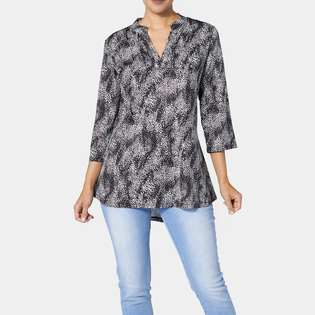 Women Magenta & Golden Silk Printed Tunic