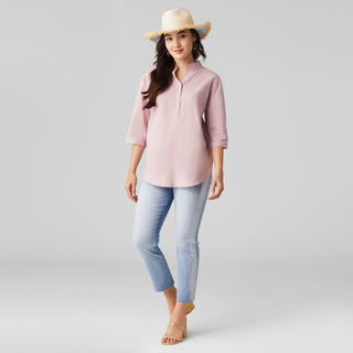 Wexford Linen Pullover - Dusty Rose