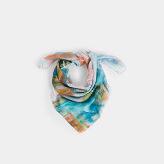 Verna Square Scarf - Blue/Green/Pink