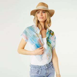 Verna Square Scarf - Blue/Green/Pink