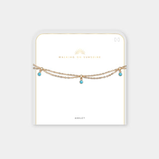 Aelia Anklet - Gold Double Chain Scallop