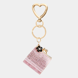 Miniaudiere Bag Charm + Key Fob - Pink