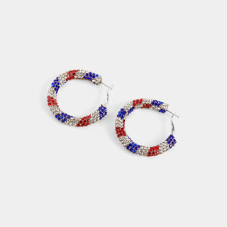 Justice Earrings - Red/Silver/Blue