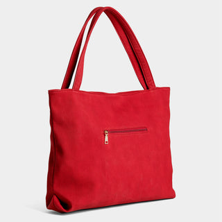 Molly Ribbed Tote - Red