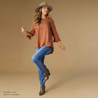 Virginia Ruffle Sleeve Top - Terra Cotta
