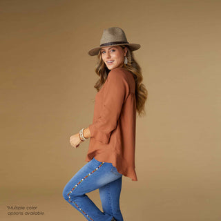 Virginia Ruffle Sleeve Top - Black