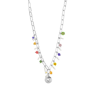 Botanical Charm Necklace - Silver