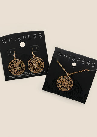 Whispers matching earring and necklace set.