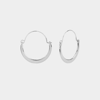 Silver Flat Crescent Hoop - Final Sale - Silver
