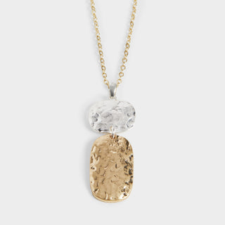 Tri Shape Dangle Necklace - Mixed Metal