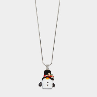 Snowman Gnome Necklace - Final Sale - Black/Blue