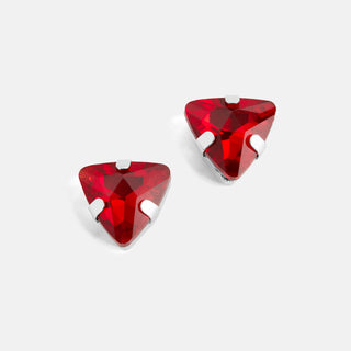 Triangle Jewel Stud - Red