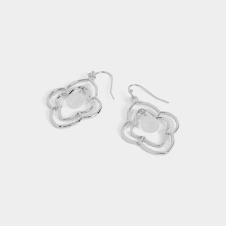 Quatrefoil Dangle Earrings - Silver - Silver