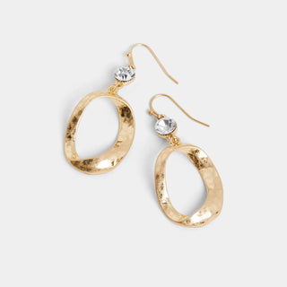 Hammered Twisted Oval Earring