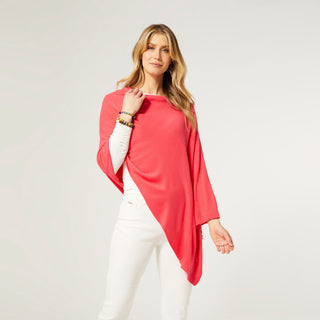 The Lightweight Poncho - Living Coral