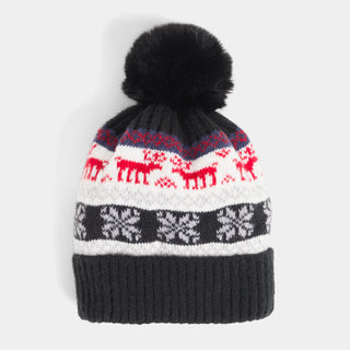 Up Nord Knit Hat with Pom - Black
