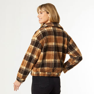 Veronika Zip-Up Jacket - Brown/Camel