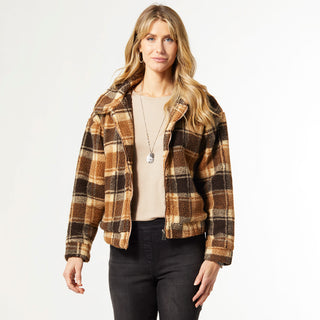 Veronika Zip-Up Jacket - Brown/Camel