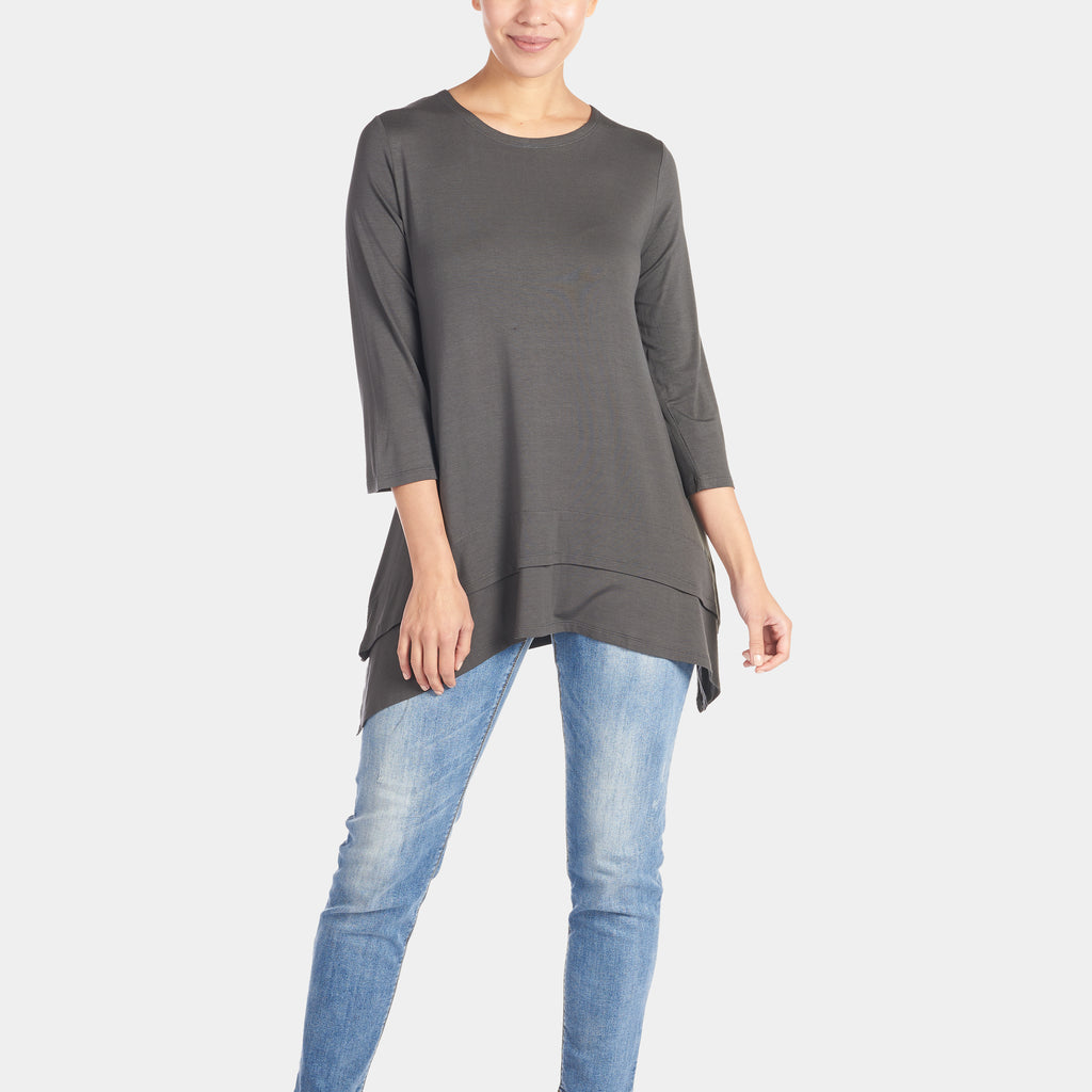 3/4 sleeve double layer tunic main image 1