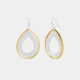 Mixed Metal Open Tear Drop Dangle - Mixed Metal