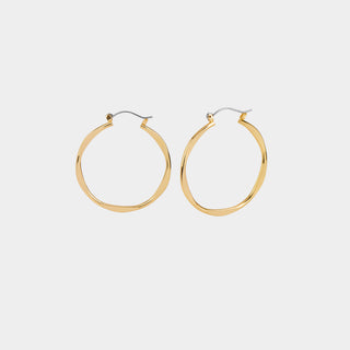 Gold Wavy Hoop - Gold