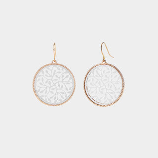 Two-Tone Filigree Swirl Dangle Earrings - Mixed