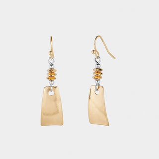 Gold Modern Stack Dangle Earrings - Gold