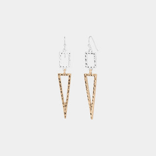 Rect-Tri Dangle Earrings - Mixed Metal