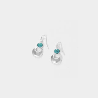 Silver Circle Dangle w/ Turquoise - Silver/Turquoise