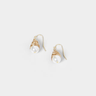 Pearl with Wire Wrapping - Gold