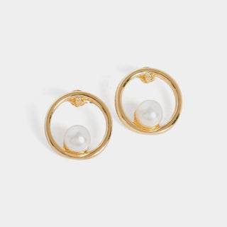 Gold Stud with Pearl - Gold