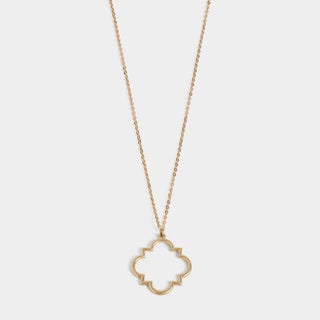 Silver Geo Outline Dangle Necklace - Gold