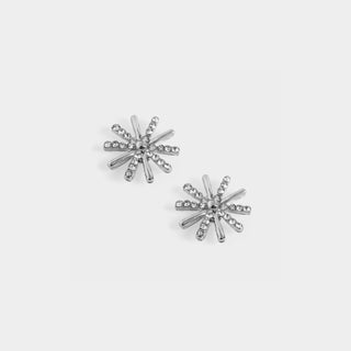 Sunburst Stud Earrings - Silver