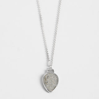 Silver Light Bulb Necklace - Silver