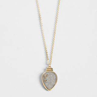 Silver Light Bulb Necklace - Gold