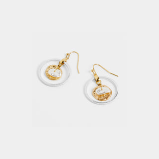 Swinging Pearl Earrings - Mixed Metal
