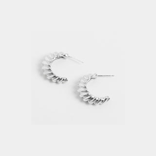 Silver Ripple Earrings - Silver