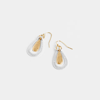 Swinging Teardrop Earrings - Mixed Metal