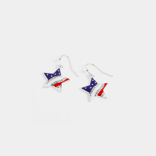 USA Star Earrings - Silver