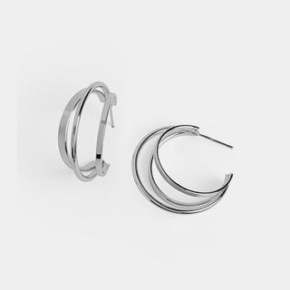 Multi Hoop Earrings - Silver