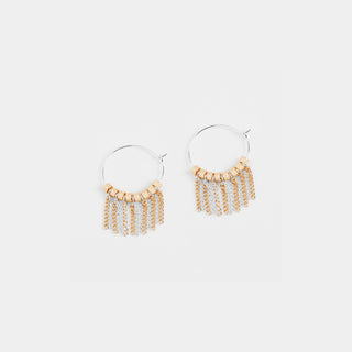 Chain Curtain Hoop Earrings - Silver/Gold
