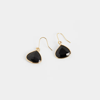 Dew Drop Earrings - Black/Gold