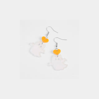 Halloween Acrylic Earrings - Irridescent Ghost - Silver