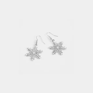 Holiday Large Snowflake Earrings - Silver