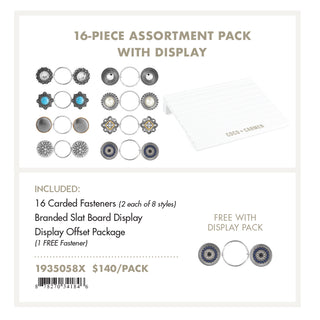 Embrace Fashion Fastener Assortment + Display - Fall Pack