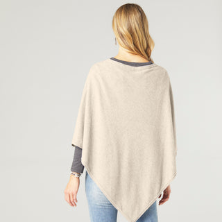Lightweight Brushed Poncho - Taupe