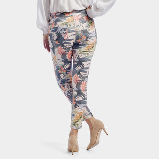 OMG Skinny Ankle Printed Jeans - Coral Floral/Camo