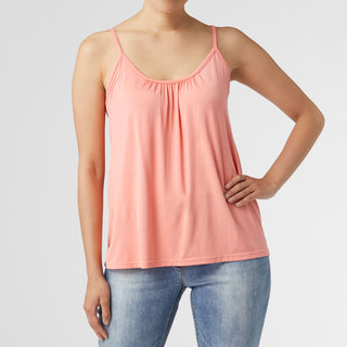 Elsie Adjustable Gathered Cami - Coral