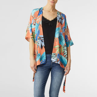 Cayman Belted Open Cardigan - Bright Floral