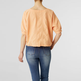 Suzette Drawstring Waist Top - Coral